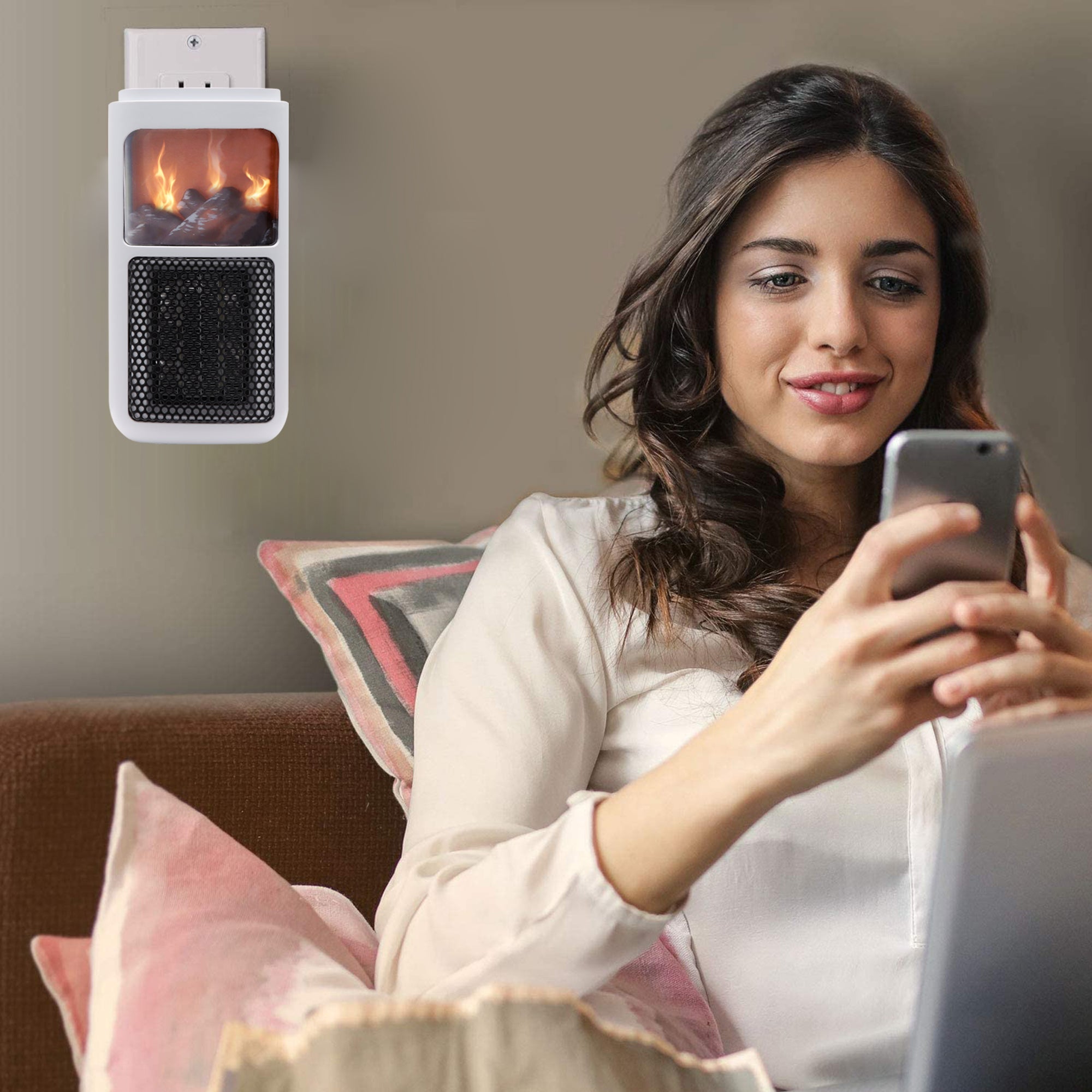 Warmex 400 Watts Electric PTC Heater/Wall Mount Heater/Fan Heater/Room Heater MINI BONFIRE with 15-45°C Variable Temperature Setting 30 Seconds Time