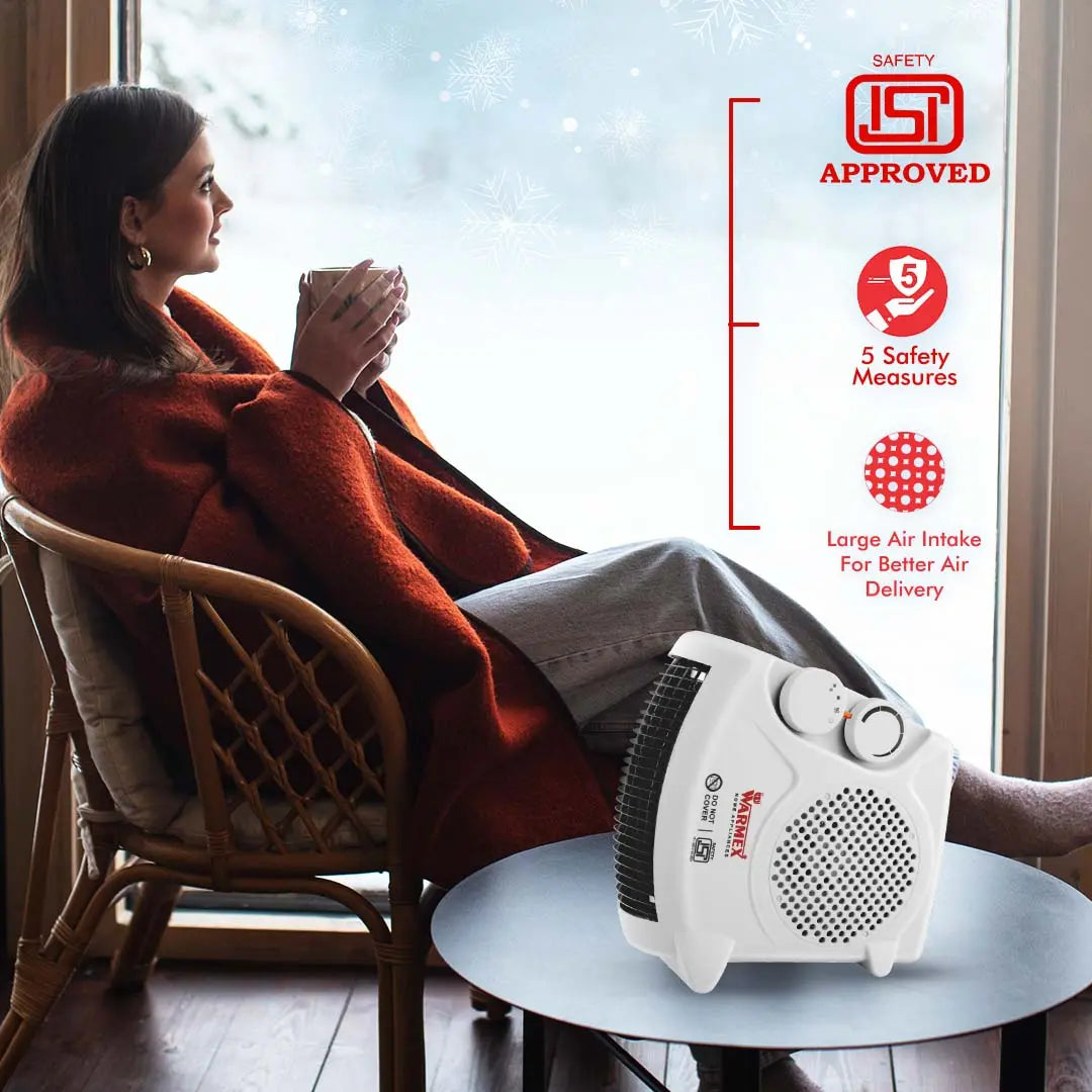 Warmex 1000 Watts FAN HEATER (FH 09) with Dual Placement Color: White warmexhomeappliances2