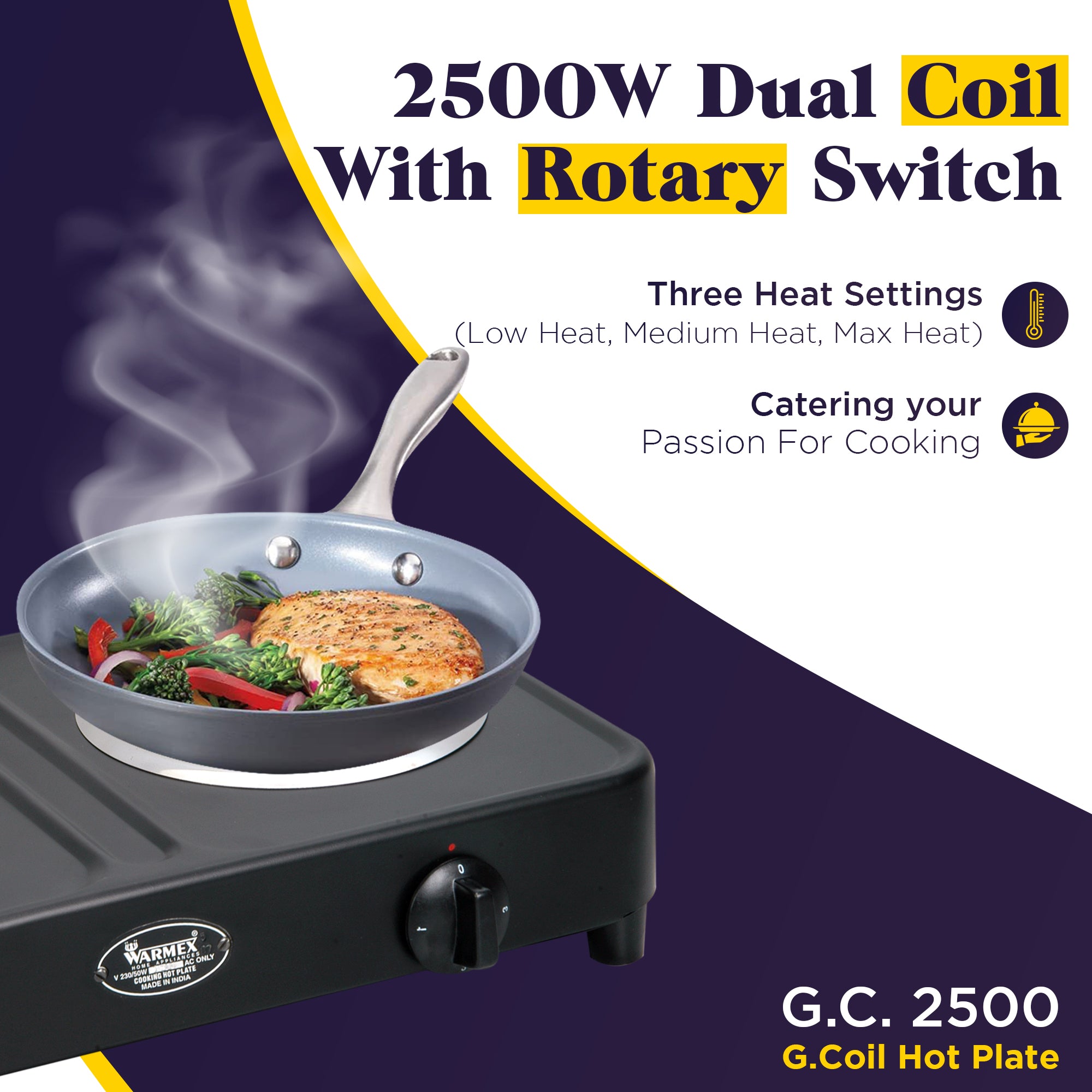 G-COIL hot plates 2500 Watts