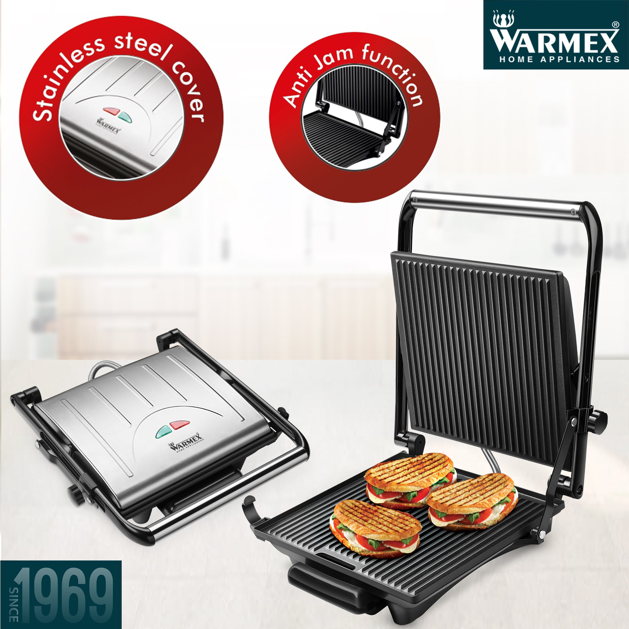 Warmex Home Appliances Grill Master with 90° Rotation