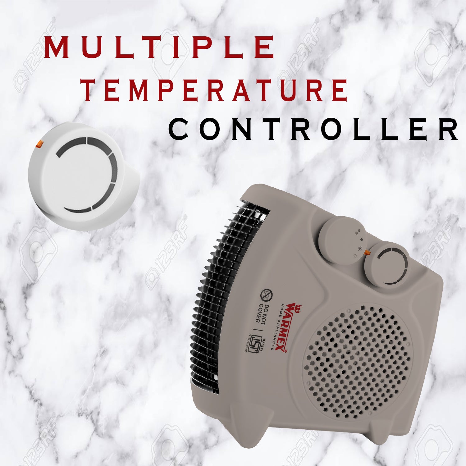 Warmex 1000/2000 Watts FH-09 Room heater with dual Placement (Beige Colour)