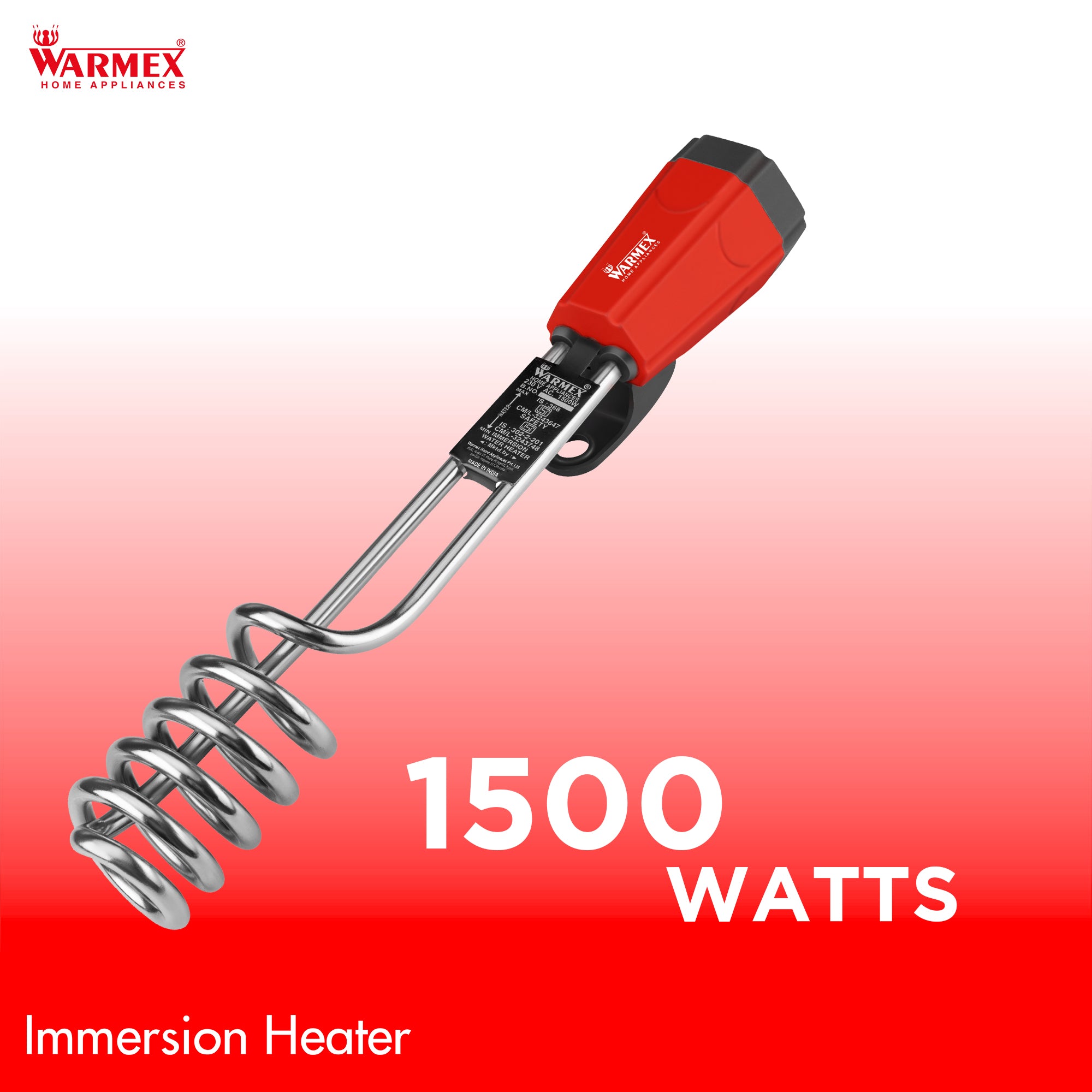 Warmex 1500 Watts shock proof Immersion Rod