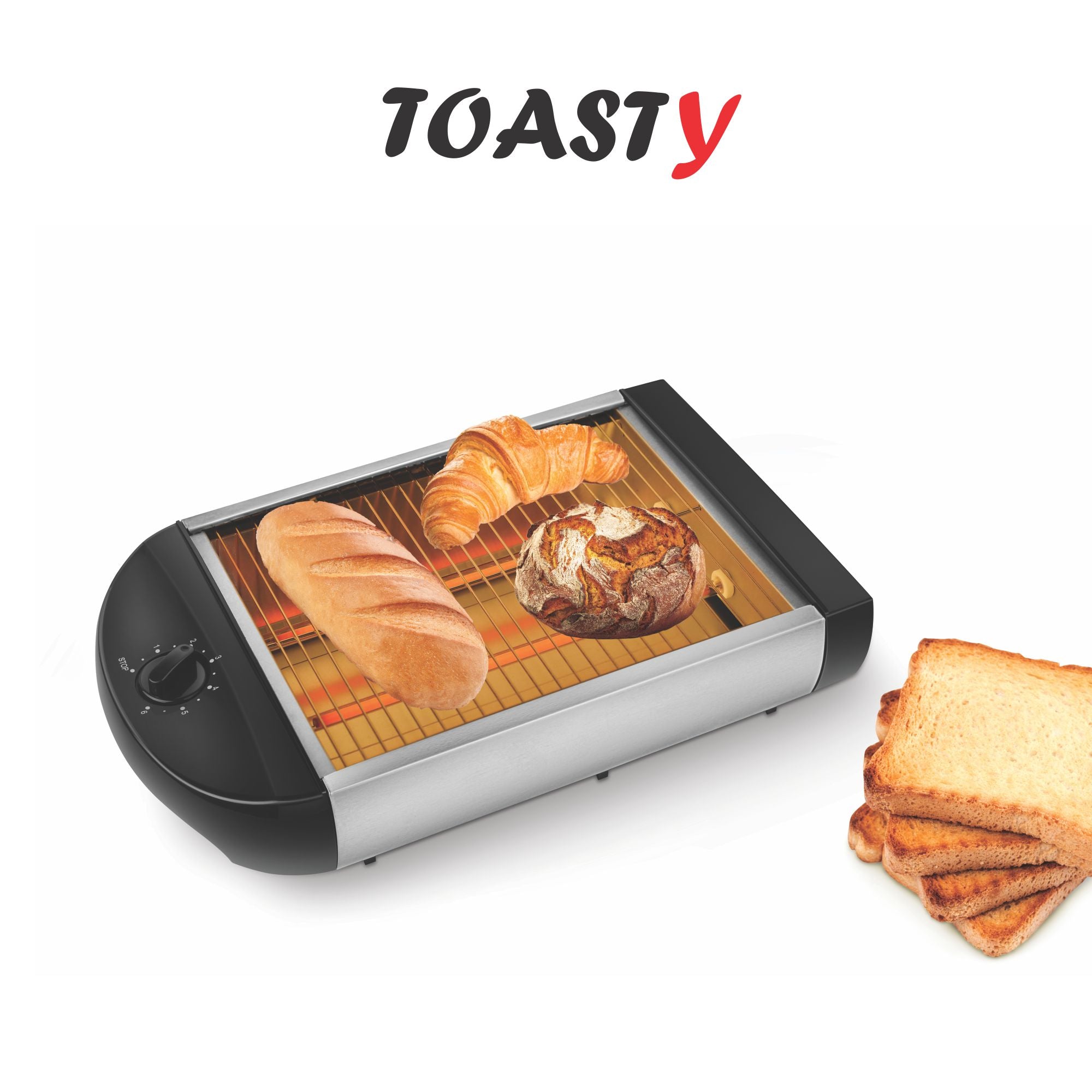 Warmex 600 Watts Open Toaster Toasty is a sleek, simple open