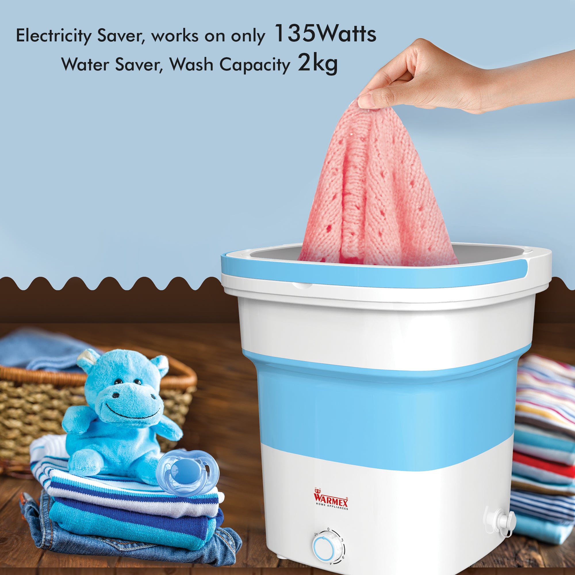 Warmex 135 Watts Fragile Cloth Washer FCW05 with 2 KG Capacity