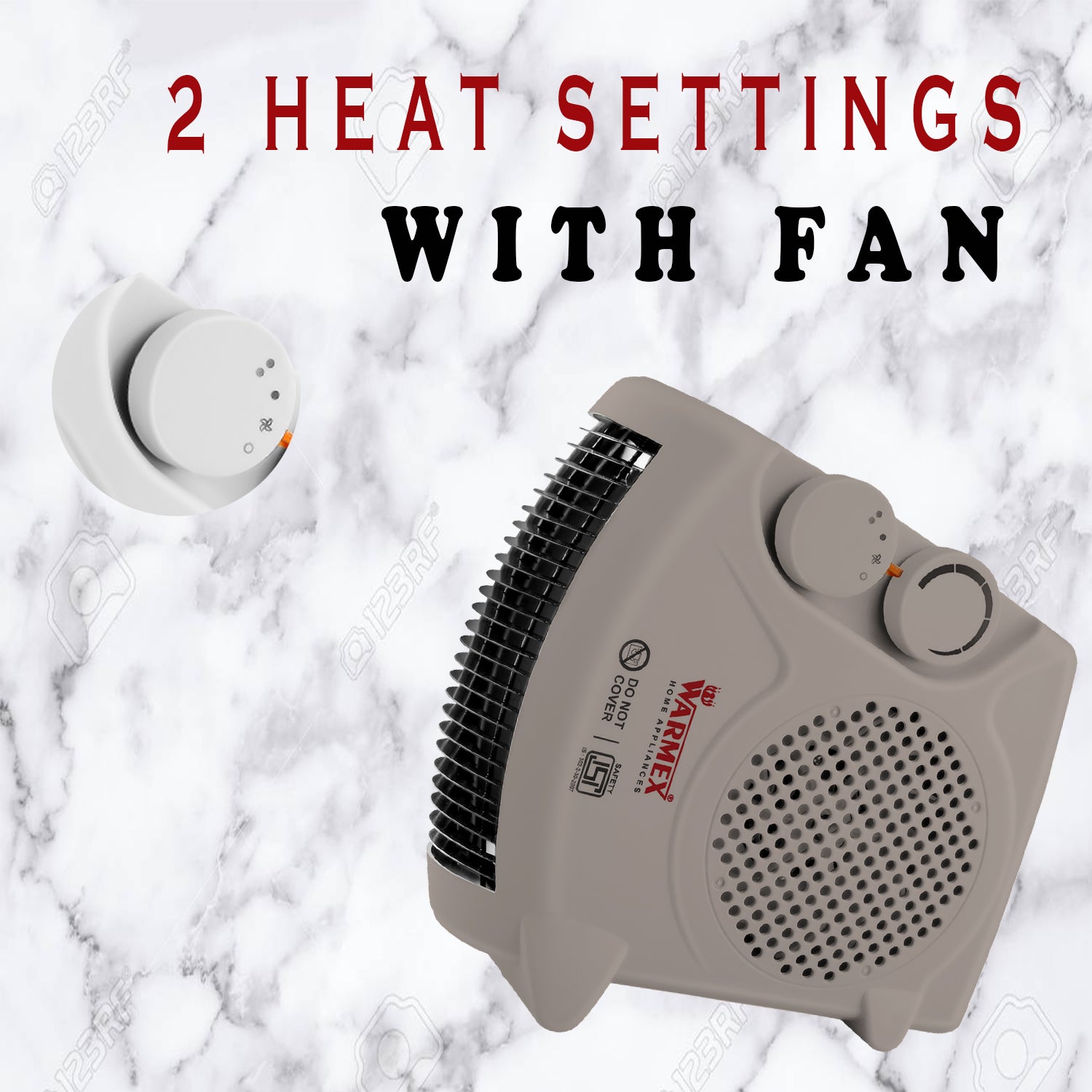 Warmex 1000/2000 Watts FH-09 Room heater with dual Placement (Beige Colour)