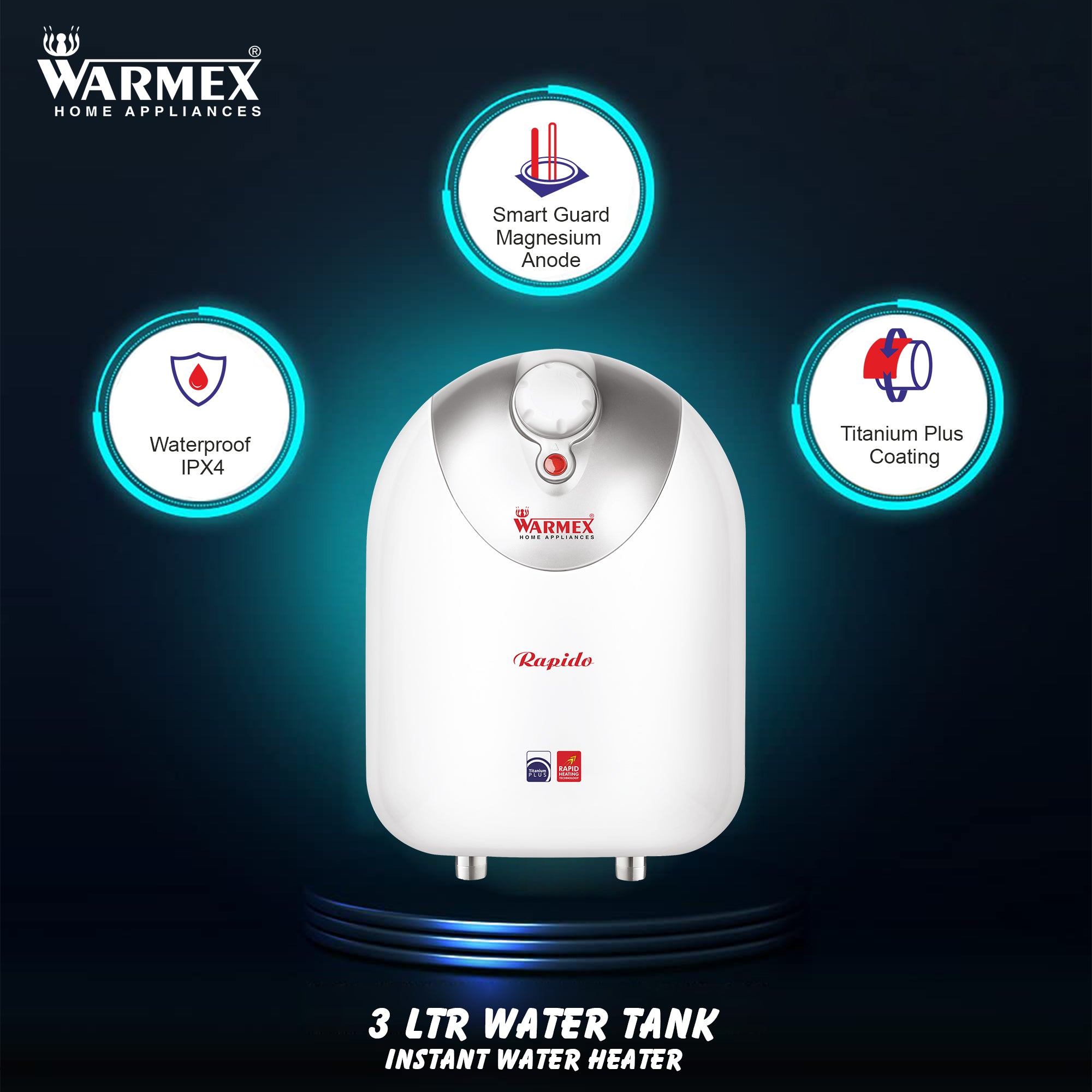 WARMEX INSTANT ELECTRIC WATER HEATER - HIGH PRESSURE RAPIDO 3