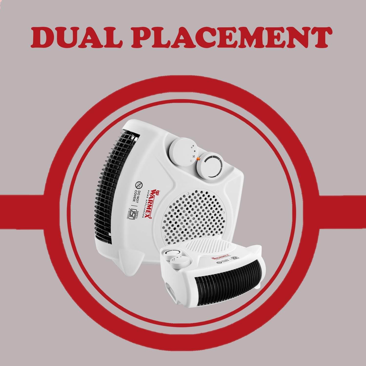 Warmex 1000 Watts FAN HEATER (FH 09) with Dual Placement Color: White