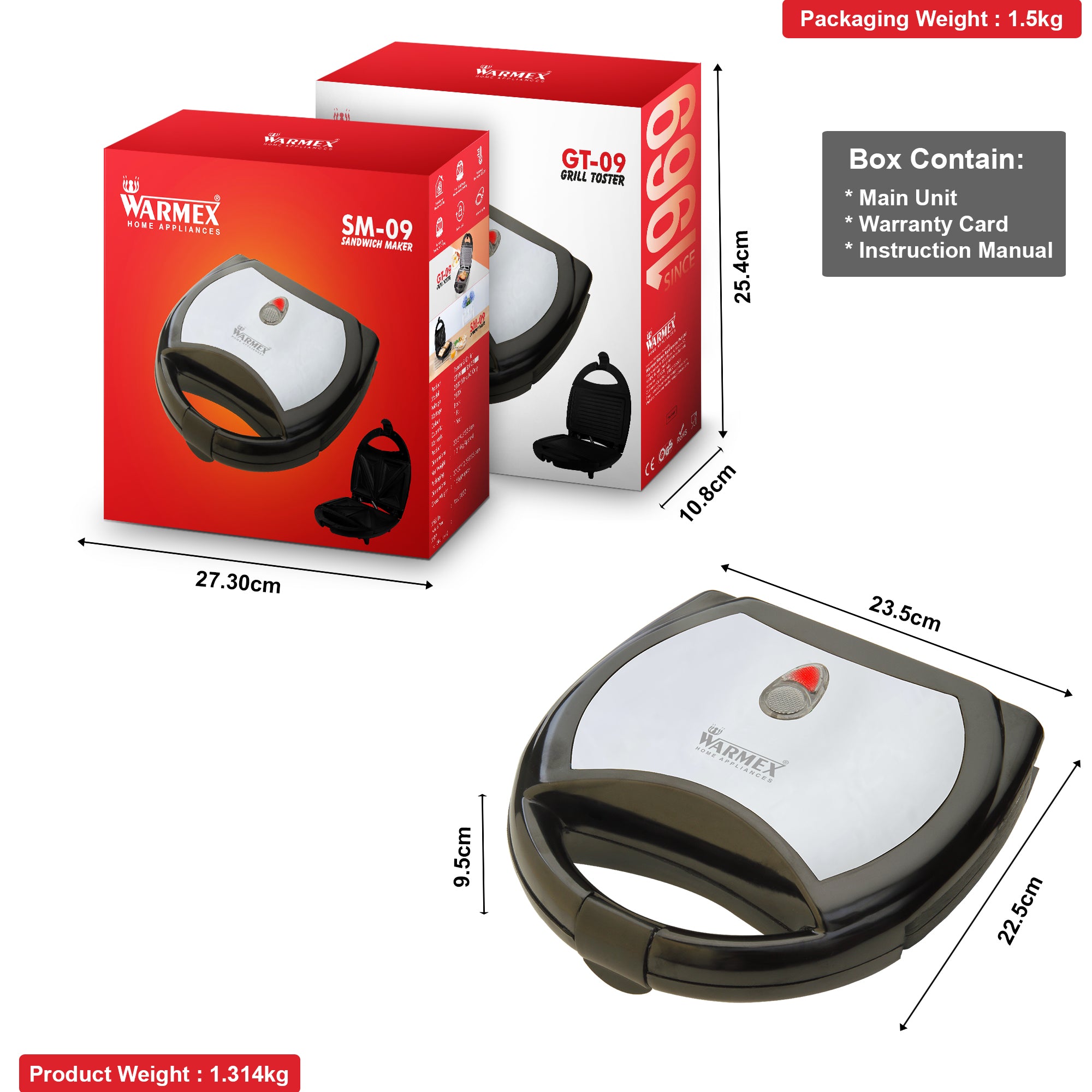 Warmex Sandwich Maker SM-09